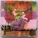 painting mixed media original art abstract fine art contemporary decor pink violet