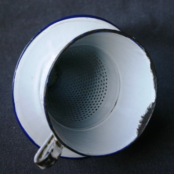 Beautiful vintage enamel funnel