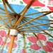 Large blue paper parasol for big party