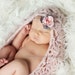 Gray and Pink Flower Headband.