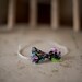 Black multi-colored fabric bow headband