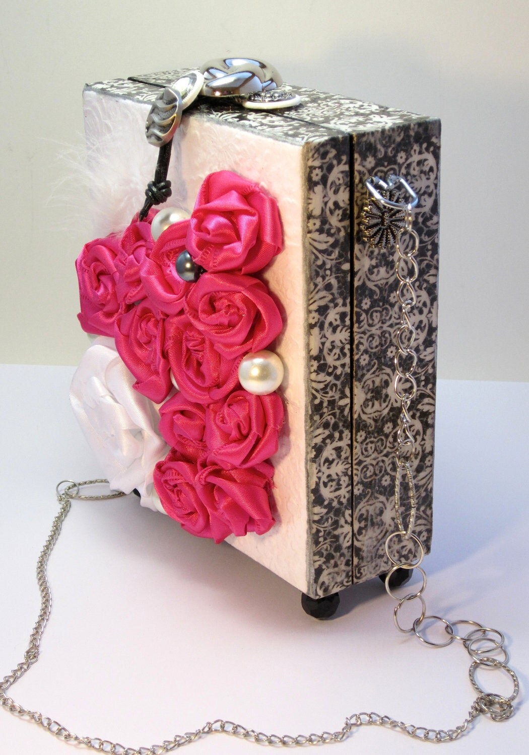 Cigar Box Purse Cocktail Cigar Box Purse with Fuschia