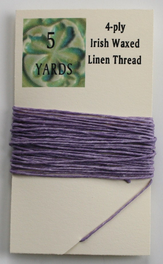 5 Yards Lavender 4 ply Irish Waxed Linen Thread