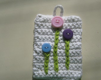 Spring Day Gadget Case in White Cotton