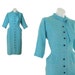 1950s Dress / 50s Dress / Blue / Sheath Dress