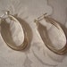 Triple Twist Ribs Pierced Hoop Earrings Sterling Silver Marked 925 Vintage Oval Dangles