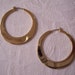 Round Flat Hoop Pierced Earrings Gold Tone Vintage Graduated Circles Large Dangles