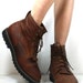 Vintage grunge granny COMBAT barn boot riding brown H and H cowboy pixie lace up womens 10 M B