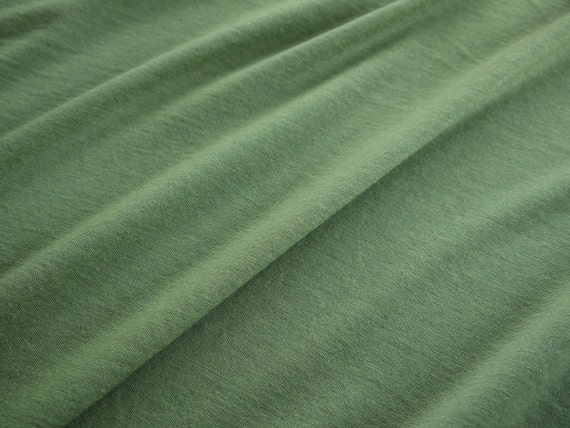 merino wool jersey fabric : light weight fresh leaf green