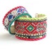 Neon friendship bracelet cuff with chrystal cupchains and twisted silk cord - encrusted Swarovski - hot pink lime green and emerald