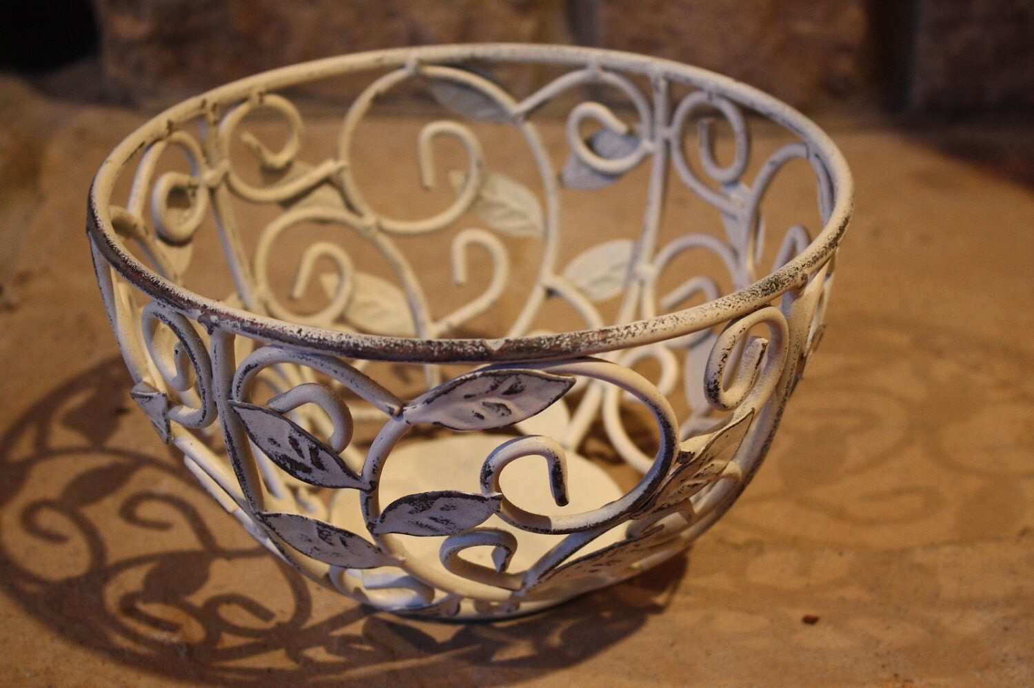 shabby chic distressed metal leaf bowl shabby chic distressed metal leaf bowl