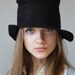 Felted brim hat "Black"