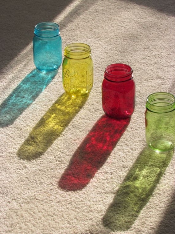 Download Pint Size Colored Mason Jars Red Green Yellow Aqua Blue Small