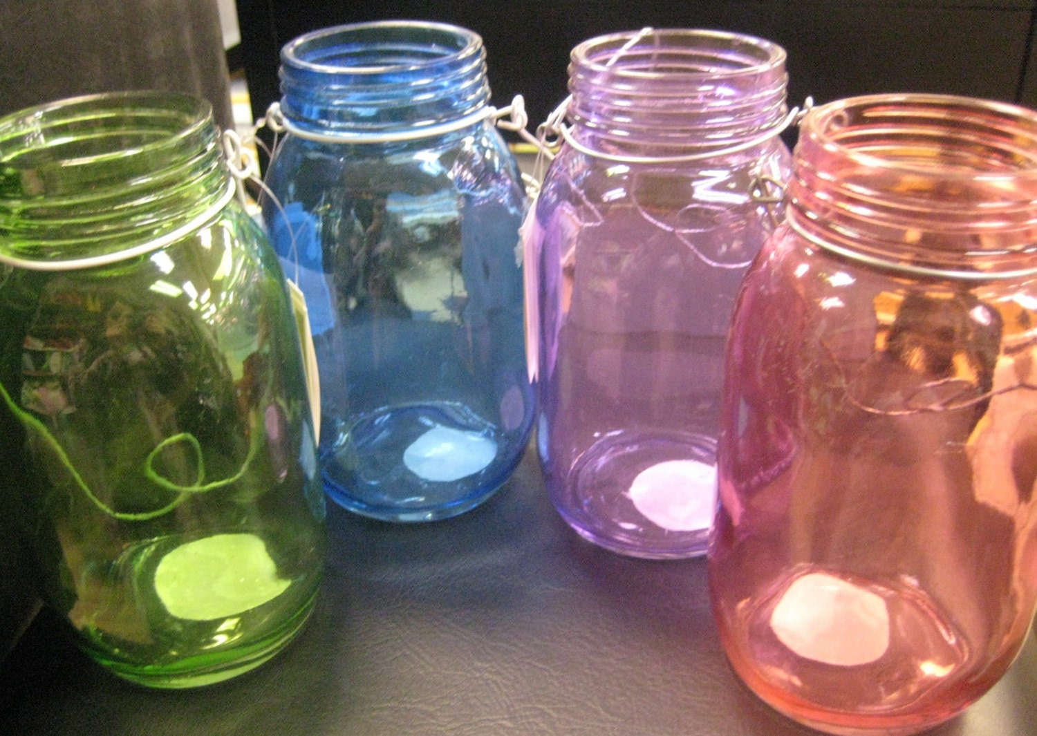 colored mason jars