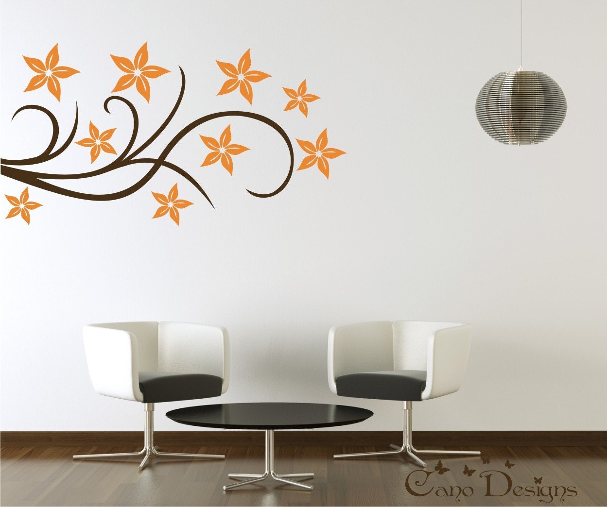 Floral Design Vinyl Decal Wall Decals Stickers removable