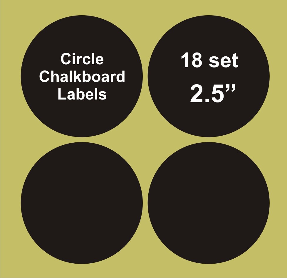 Circle chalkboard labels 18 set 2.5 blackboard labels