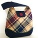 Navy/Burgundy Plaid Hobo, Navy Check Hobo, Hobo Bag