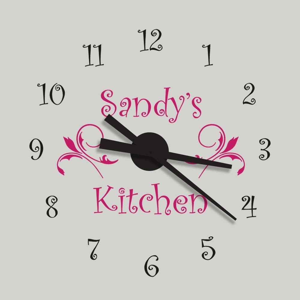 Wall Clock Decal Kit Vinyl Wall Clock Personalized Kitchen