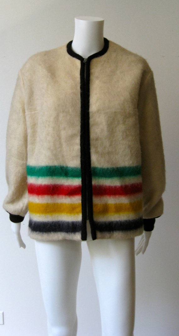 Reserved Iconic vintage 1960s Hudson Bay Striped Wool Coat