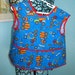 Boy's Smock-Coverup, apron, toddlers, blue and red, trucks, tools, pockets