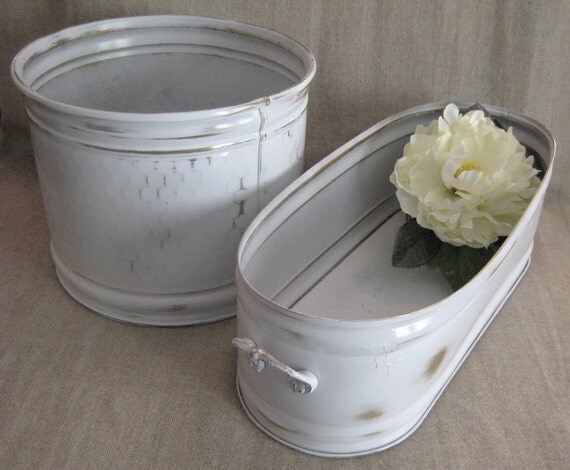 white shabby chic planter set white shabby chic planter set