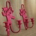 Cottage Chic Candle Sconce Pair in Pink Flambe'