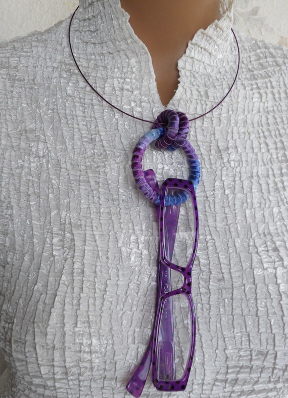 Eyeglass Holder Necklace Silk by fiber2love on Etsy