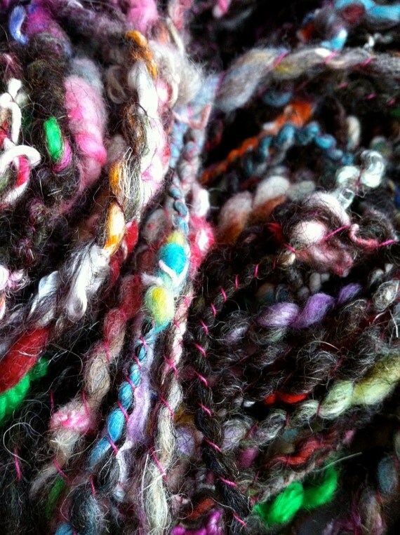 Plied Bits N Bobs Handspun Yarn Recycled Fibres and Yarn