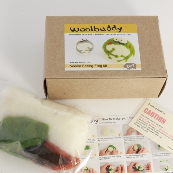 Needle felting frog kit