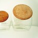 Large glass apothecary candy shop kitchen storage container with maple lid Anchor Hocking