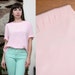 Vintage 80s Pale Pink Short Sleeve Blouse large