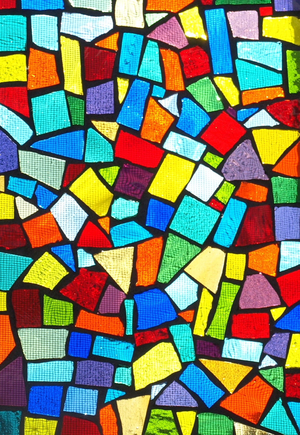 Mosaic Confetti Window Repurpose Stained Glass