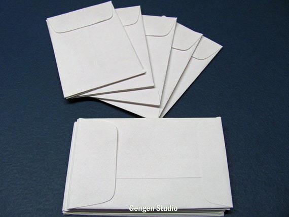 15 Mini Business Card White Envelopes