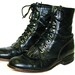 Vintage 1970s Rocker COWBOY Justin ROPER BOOTS in Black Size 7