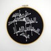 Black and White Hand Embroidered Constellation City 8 inch Embroidery Hoop Fiber Art by SometimesISwirl