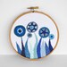 50% OFF - On SALE - Embroidered Flower Garden in Blues 5 inch Embroidery Hoop Wall Art by SometimesISwirl