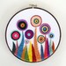 Embroidered Flower Garden in Rainbow Colors 7 inch Embroidery Hoop Wall Art by SometimesISwirl