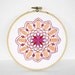 Embroidered Mandala in Peach, Orange, Pink and Tangerine - 6 Inch Embroidery Hoop