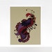 Mehndi-Inspired Peacock in Red, Purple and Gold 8x10 Print - Intricate Ornate Bird Illustration