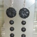 Black Cinnabar and Lava Stone Sterling Silver Earrings