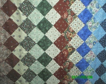 Free Shipping! Trip around the World Quilt Top and backing 97 x 113 inches