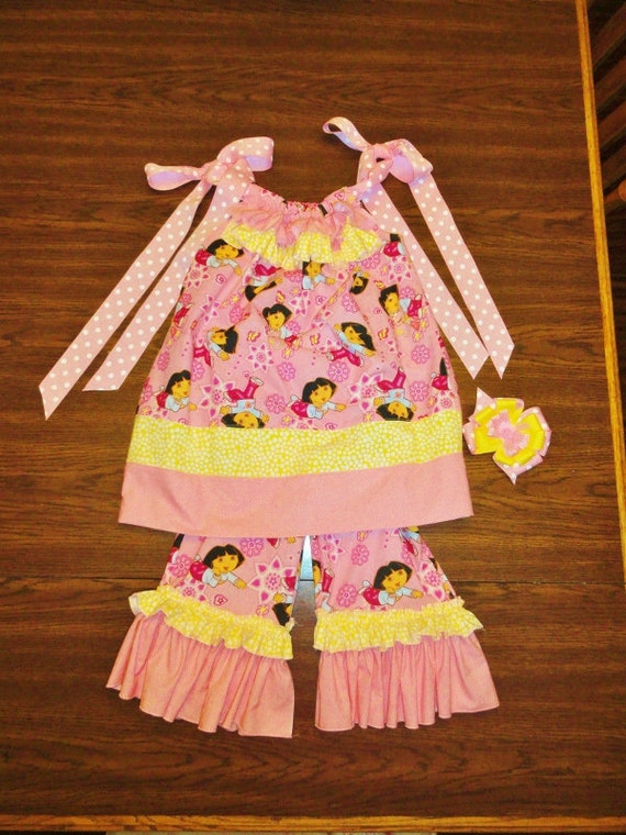 Items similar to Dora the Explorer outfit, custom, boutique ...
