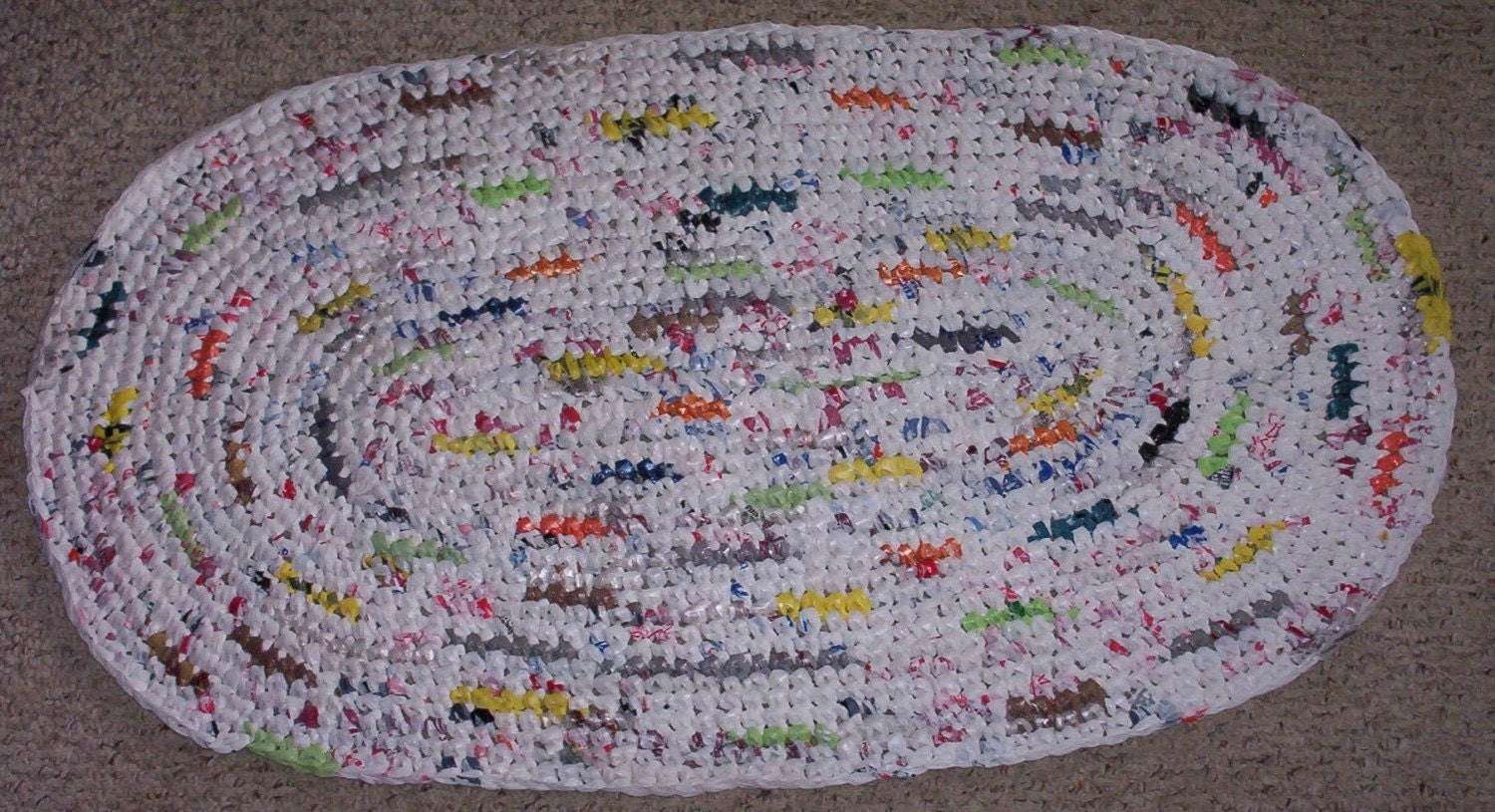 Multi Color Recycled Plastic Bag Rug by dsncraftystuff on Etsy