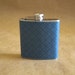 Sale Flask of Navy Blue Interlocking Circles Print 6 ounce Stainless Steel Gift Flask