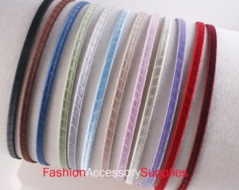 20PCS-5mm Handmade Metal Headband wrapped with Satin Ribbon 11Colors-Choose Your Color (G125)