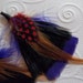 FEATHER PICKS with Loop for Hanging: Great for Earrings & Jewelry - Dyed Ostrich in Purple, Black and Red 2.5 inches long