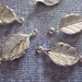 Sterling Silver Plated 15 x 9mm 2 Loop Leaf Connectors or Charms - Qty 8