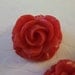 Large 38mm Red Rose Resin Flower Cameo Cabochons - Qty 6