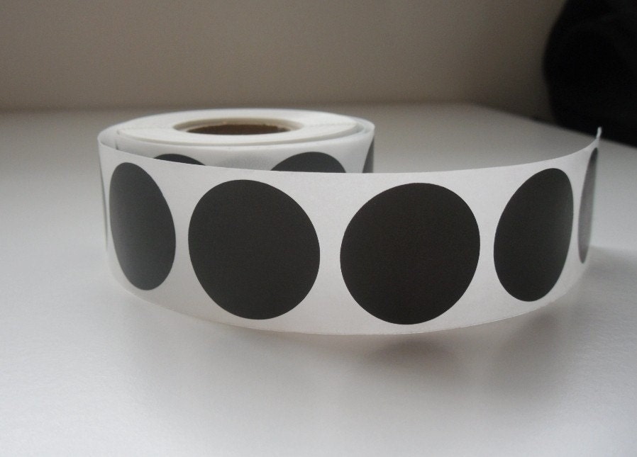 100 Black Round Labels Stickers Seals