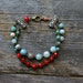 Bohemian Double Strand Stone and Brass Bracelet